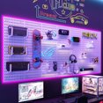 thumbnail image 3 of Kitchen No Punching Pegboard Wall Organizer Panel Shelves For Gamer Room,bathroom Storage Rack Organizer Pegboard Accessories, 3 of 5