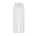 thumbnail image 5 of Women's Sweatpants Pants with Plus Size Deep Pockets 7/8 Stretch Ankle Sweatpants for Golf, Athletic, Lounge, Travel, Work White M, 5 of 6