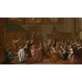 thumbnail image 2 of Guy Louis Vernansal the Elder 24x15 Gold Ornate Framed and Double Matted Museum Art Print Titled - Louis XIV in Notre-Dame De Paris on January 30, 1687 at a Thanksgiving Service After His Re, 2 of 4