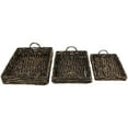 thumbnail image 6 of Northlight Rectangular Water Hyacinth Trays with Handles - 13.75" - Brown - Set of 3, 6 of 8