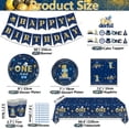 thumbnail image 2 of 172 PCS Mr Onederful Birthday Decorations - Blue Gold Birthday Plates, Napkins, Cups, Balloons, Birthday Banner, Cake Topper and Tablecloth for Baby Shower 1st Birthday Boy Decorations, Serve 20, 2 of 6