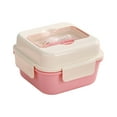 thumbnail image 2 of CQCYD under $5 Adult Lunch Box, Stackable Lunch Containers, Bento Box with Utensil Set, Leak-Proof Lunchbox for Dining Out, Work, Picnic, Microwave Dishwasher Freezer Safe, 2 of 6