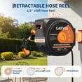 thumbnail image 4 of 100 Ft X1/2 in Retractable Garden Hose Reel, Wall Mounted Heavy Duty Garden Hose Reel with 10 Spray Nozzle, Slow Retraction System, 180°Swivel Bracket, UV Resistant & 3-Layer Protect, 4 of 8
