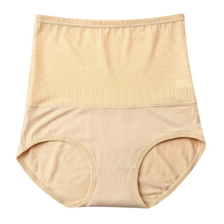 YUEHAO Womens Underwear 2PC Womens High Waist Shapewear Panties Tummy  Control Lifter Body Shaper Panty Ladies Slim Waist Trainer Pants (Beige)