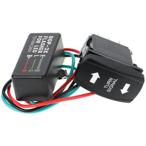 Turn Signal Rocker Switch with Flasher LED On Off Switch Universal Turn Signal Switch for Golf Carts ATV RV Vehicle Off-Road Pickup Tractor Boat Motorcycle