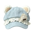 thumbnail image 3 of LUVDA Bear Ear Beret Style Newsboy Cap for Women with Lace Border and Cute Embroidery, 3 of 8