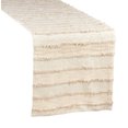 thumbnail image 3 of Fennco Styles Cottage Stripe Patched Fringe 16 x 72 Inch Table Runner â€“ Ivory Table Runner, 3 of 4