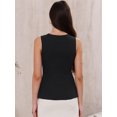 thumbnail image 3 of DARING DIVA Women's Sleeveless Suit Vest Button Cotton Vest Tops Blazer XS Black, 3 of 6
