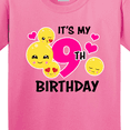 thumbnail image 4 of Inktastic Its My 9th Birthday with Smiling Emoticons Youth T-Shirt, 4 of 5