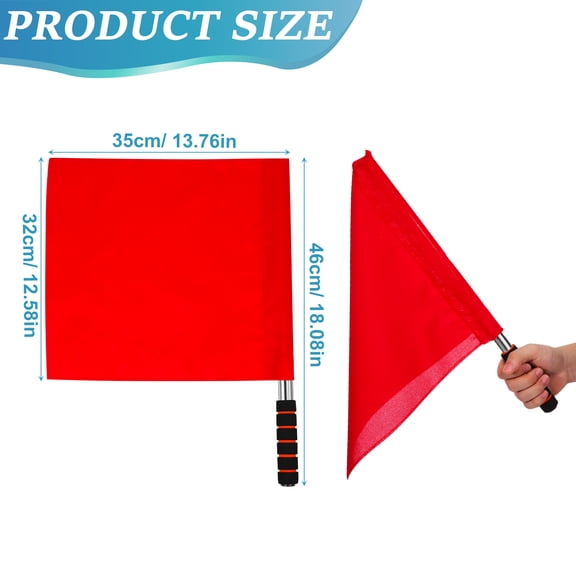 GAXIRE 2-Pack Red Referee Signal Flags for Sports, Polyester Cotton Flags for Game and Competition Use