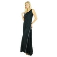 thumbnail image 3 of Bimba Women Long Dress Rayon Black Maxi Gown Bohemian Casual Clothing, 3 of 5