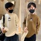 thumbnail image 4 of Camiseta de manga larga cálida con cuello alto y medio polo para niños, otoño/invierno, para niños, talla mediana/grande, con lijado de doble cara, estampada, 4 of 5