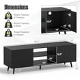 thumbnail image 3 of Costway TV Stand for 60" TVs Mid Century Modern Media Console Table with Adjustable Shelf Black, 3 of 10