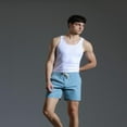 thumbnail image 5 of LYMAYTER Men's Cotton Shorts Solid Color Casual Shorts Plus Size Shorts S-4XL, 5 of 8