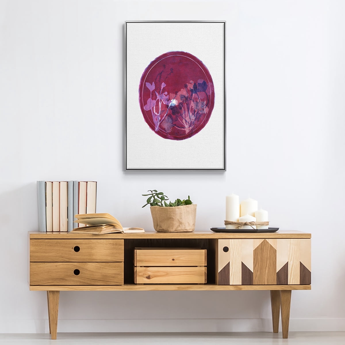 Strawberries and Forg II Framed Premium Gallery Wrapped Canvas - Ready to Hang - 27 x 41 - Silver Floating Frame