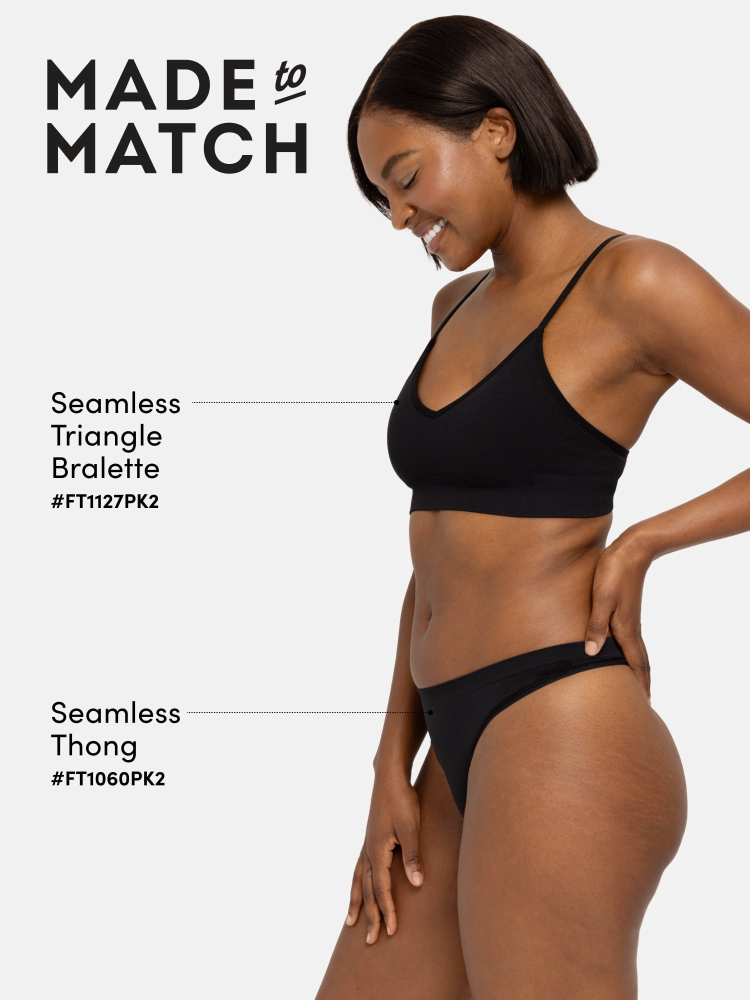 Fruit of the Loom Women's Seamless Thong, 2-Pack, Sizes S-XXXL