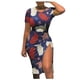 thumbnail image 2 of Puntoco Vestido De Verano Para Mujer, Día De La Independencia, Manga Corta, Cuello Redondo, Vestido De Manga Corta, Cuello Redondo, Azul Oscuro S,Regalos Para Mujer Joven, 2 of 5