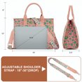 thumbnail image 4 of Wrangler Leopard Tote bag with Cup Holder Laptop Tote 15.6 Inch Work Bag, Leopard Pink, 4 of 7