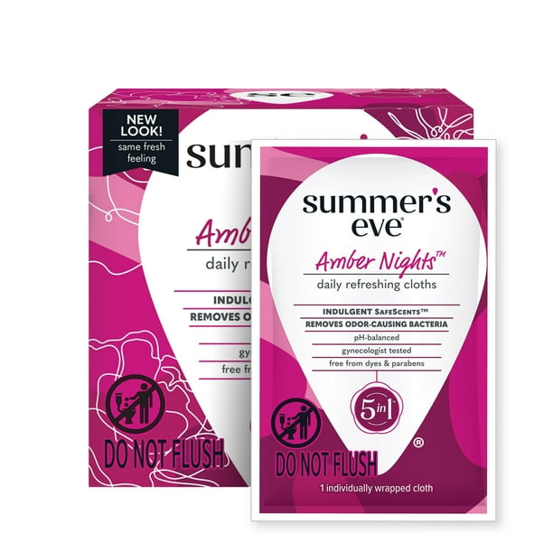 Summer's Eve Amber Nights Daily Feminine Wipes, Removes Odor, pH