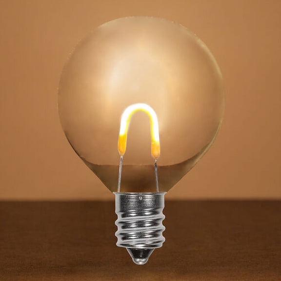 Wintergreen Lighting FlexFilament LED Shatterproof Warm White G50 Patio Light Bulbs, 5-Pack, E12 Base