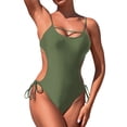 thumbnail image 2 of One Piece Swimsuit Women Cut out Spaghetti Strap Backless Monokini Tummy Control Bathing Suit Swimwear, 2 of 8