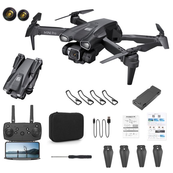 PRETXORVE Drone with Camera, The New H66 Drone 4k Profesional HD Camera Drones Long Folding Remote Control Aircraft