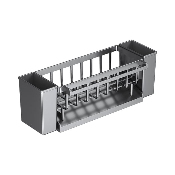 Utensil Holder,3 Compartments Utensil Drying Rack,Kitchen Utensils Holder with Towel Bar, Self-Draining Tray Design Gray