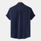 thumbnail image 4 of Hombres Casual Botones sólidos Playa Jersey Cuello alto Camisa de manga corta Blusa Pompotops oipoqjl46571, 4 of 9