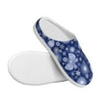 thumbnail image 3 of Daiia Beautiful Snowflake Butterfly Print Women’s Fuzzy Slippers Memory Foam Lightweight House Shoes Cozy Loafer Flannel House Shoes-46/47, 3 of 7