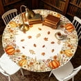 thumbnail image 6 of Fall Sunflower Round Tablecloth, Burnt Orange Pumpkin Thanksgiving Waterproof Table Cover for Kitchen Picnic Party Home Decor 47 In B, 6 of 6