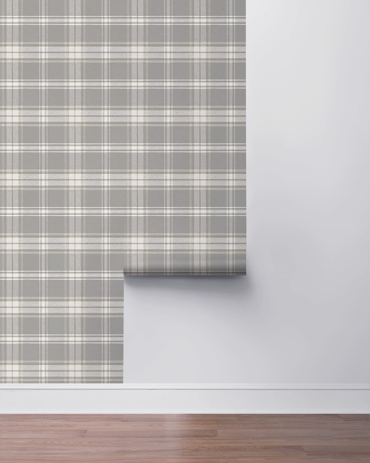 Seabrook Designs Dark Blue & Evergreen Dellabrooke Plaid Prepasted Wallpaper - 20.5 in. W x 33 ft. L Roll