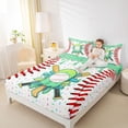 thumbnail image 3 of Erosebridal Cartoon Baseball Popsicle Queen Sheet Sets 4 Pieces For Boys Girls,Kids Teens Green Dessert Cream Bed Set,Green Red, 3 of 5