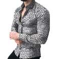thumbnail image 1 of Innerwin Chemisier Col Revers Hommes Tops Travail Manches Longues Chemises à Poitrine Unique Blanc M, 1 of 2