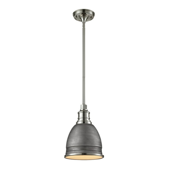 Elk Home 8-Inch Wide Carolton Pendant, Transitional, Polished Nickel