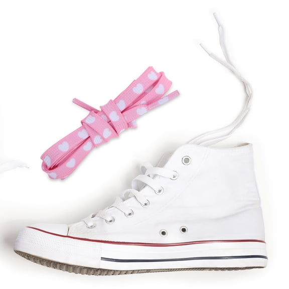 ELAYARD Heart Pattern Flat for Sneakers, Assorted Colorful Laces for Shoes