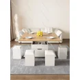 thumbnail image 3 of Mesa de centro elevadora multifuncional para apartamento pequeño, mesa de comedor integrada con taburete, sala de estar plegable y móvil, 3 of 4