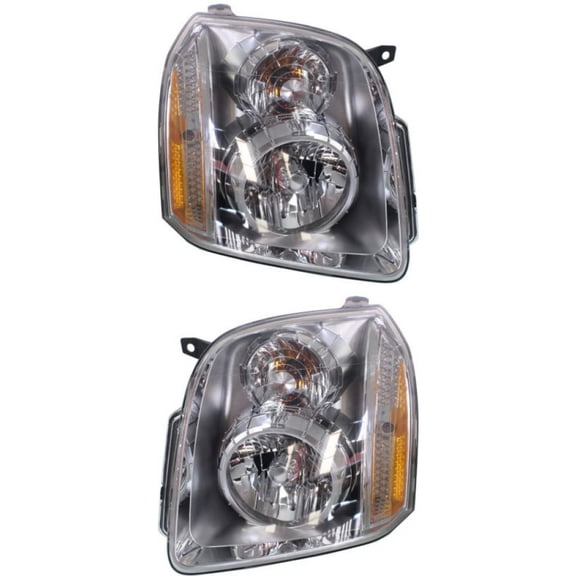 For 2007-2014 GMC Yukon Pair Headlights Driver and Passenger Side HYBRID | DENALI GM2502318 GM2503318-replaces 15861027 15861028