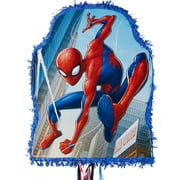 Ya Otta Pinata Pull String Blue Spider-Man Pinata, Birthday Party, 2lb Filler Capacity, 17 x 21 1/2 x 3 Inches