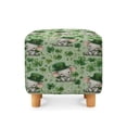 thumbnail image 2 of SCRAWLGOD St. Patrick's Day Shamrock Elephant Print Green Ottoman Cover Square Stretch Ottoman Slipcover Thick Storage Footrest Stool Covers with Elastic Band Furniture Protector for Pets, 2 of 7