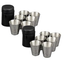 HWHCGZ 12 Pack Stainless Shot Cups,2 Oz Shot Glass Metal Barware Drinking Tumbler For Home Restaurant Tequila Liquor Beer Water Bar,Silver