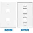 thumbnail image 3 of 2 Pack Port Ethernet Wall Plate, Cat6 Female to Jack RJ45 Inline Coupler Outlet, White, 3 of 5