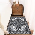 thumbnail image 5 of Jamfeel Washable Entry Rug Floral Print Washable Carpet 2x3 Small Rugs Entryway Kitchen Bedroom, Black, 5 of 5