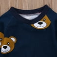 thumbnail image 3 of Franhais Baby’s Cartoon Bear Printed 2Pcs Suit, Pullover Sweater Top with Elastic Long Pants, 3 of 7