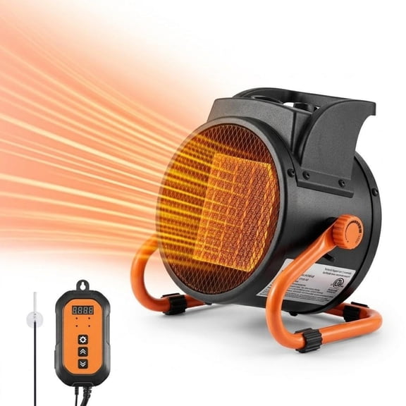 1500W PTC Greenhouse Heater with Thermostat, 3-Speed Fast Heating Fan, Overheat Protection for Green House, Flower Room, Workplace