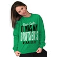 thumbnail image 4 of Dear Santa It Was My Brothers Fault Unisex Plus Fleece Graphic Sweatshirt Brisco Brands 3X, 4 of 5