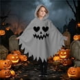 thumbnail image 5 of KHONTS Ghost Face Poncho for Toddler Kids Hooded Cloak Halloween Performance Clothes Spooky Capes 02-Grey M, 5 of 7