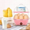 thumbnail image 3 of GYDEK Rapid Egg Cooker Electric for Hard Boiled, Poached, Scrambled Eggs, Omelets, Steamed Vegetables, Seafood, Dumplings, 14 Capacity, with Auto Shut Off Feature,Pink, 3 of 7