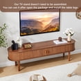 thumbnail image 3 of PHOYAL Fluted TV Stand for 60 inch TV , Modern Oval TV Console Table with Storage Compartment and 2 Doors, Gaming Entertainment Center with Sliding Door for Living Room, Bedroom, Office, Walnut, 3 of 6