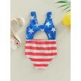 thumbnail image 5 of Bagilaanoe Baby Girls Independence Day One-piece Swimwear 6M 9M 12M 18M 24M 3T Sleeveless Stars Striped Beachwear 4th of July Bathing Suits, 5 of 9
