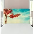 thumbnail image 1 of Tree Headboard, Watercolors Design of a Tree and Bench Earth Ecological Protection for Future Image, Upholstered Decorative Metal Bed Headboard with Memory Foam, Twin Size, Orange Blue, by Ambesonne, 1 of 4
